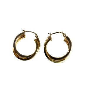 925 Sterling Silver & Gold Intertwined Hoop Earrings
